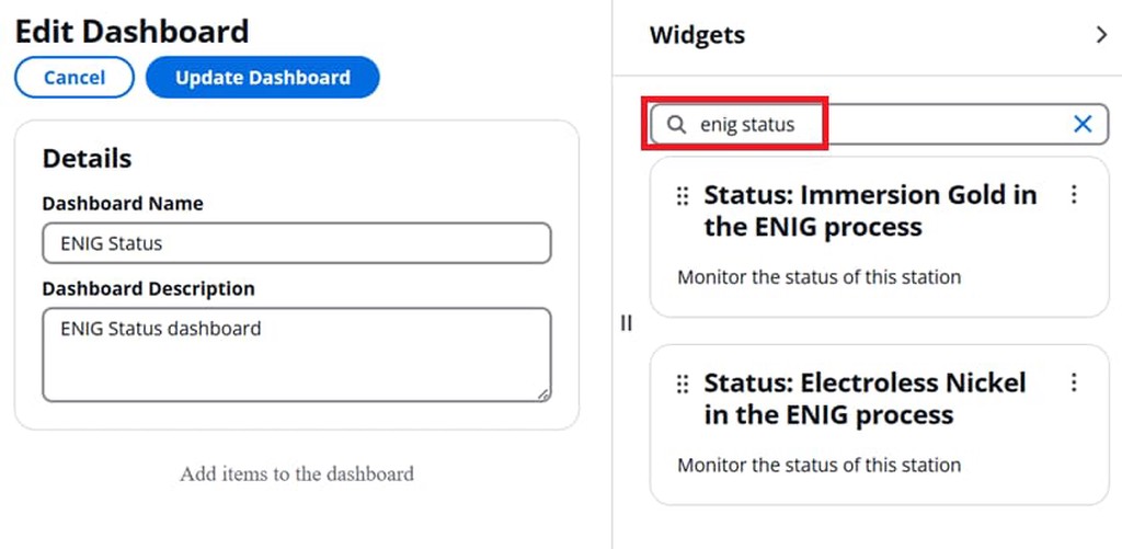 Screenshot showing how easy it is to seach through widgets