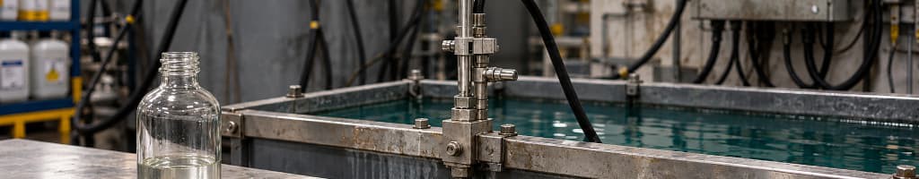 Surface finishing line after maintenance with an updated work record and process monitoring display beside the equipment